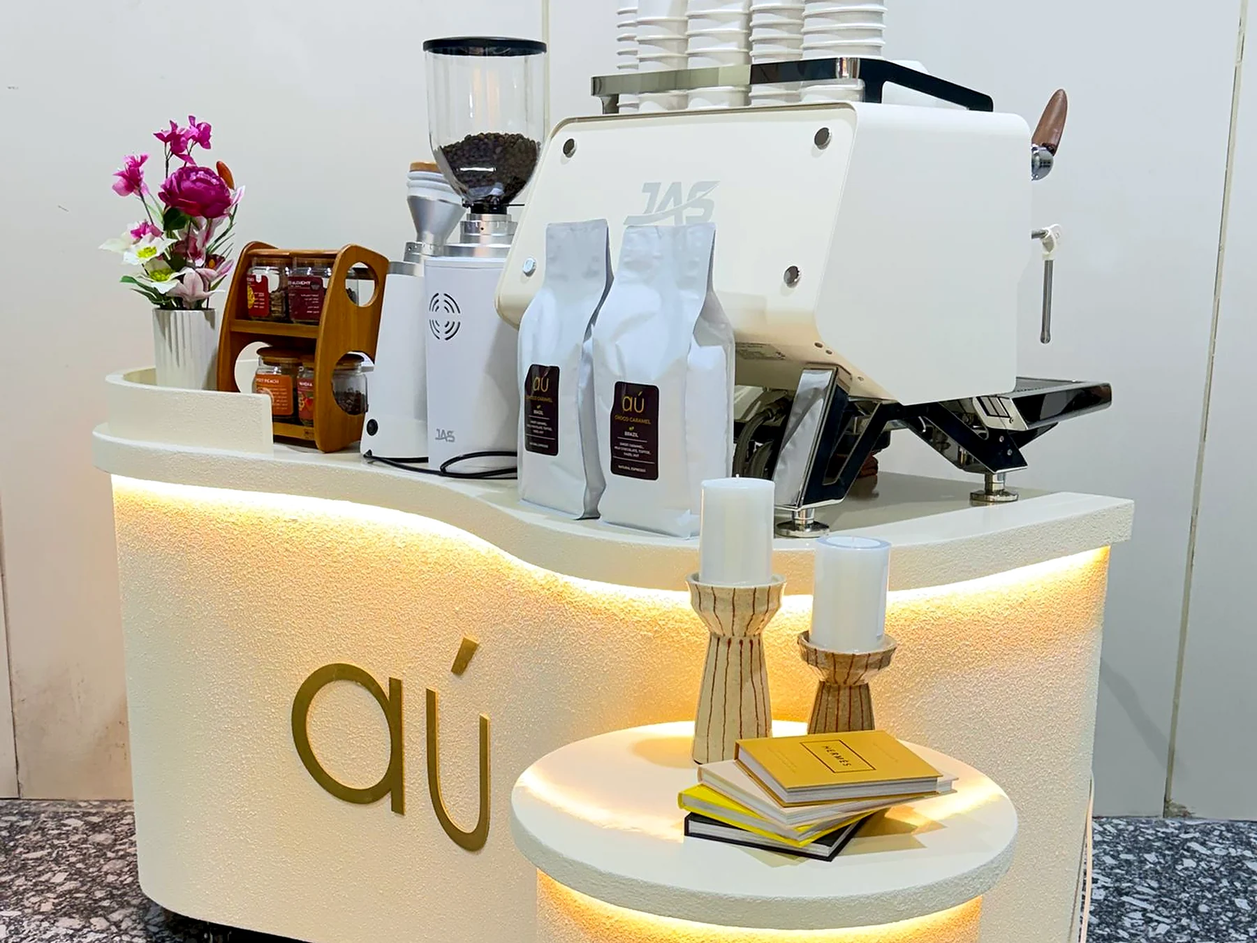 AU Gold Cafe mobile live bar catering setup